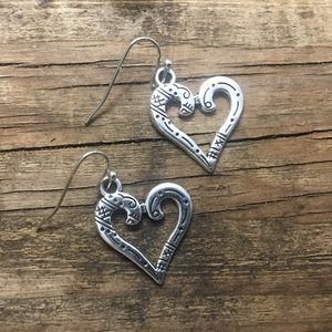 Silver Heart dangle earrings